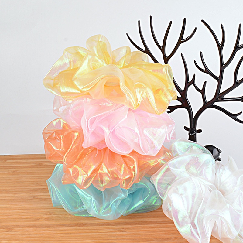 Women's Festival Silk Organza Hair Scrunchies Geometric Multicolor
