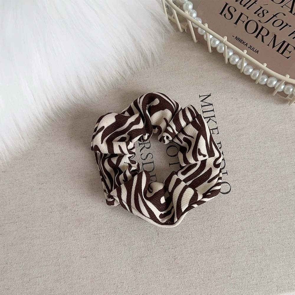 Women's Stylish Retro Cloth Hair Scrunchie Black Zebra Pattern