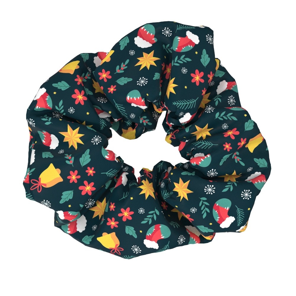 Women's Large Bow Hair Ties Festive Christmas Tree Pattern Cloth Headwear