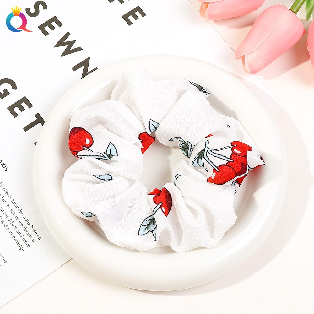 Women'S Daily Cloth Hair Tie Simple Plaid Fruit Flower Patterns