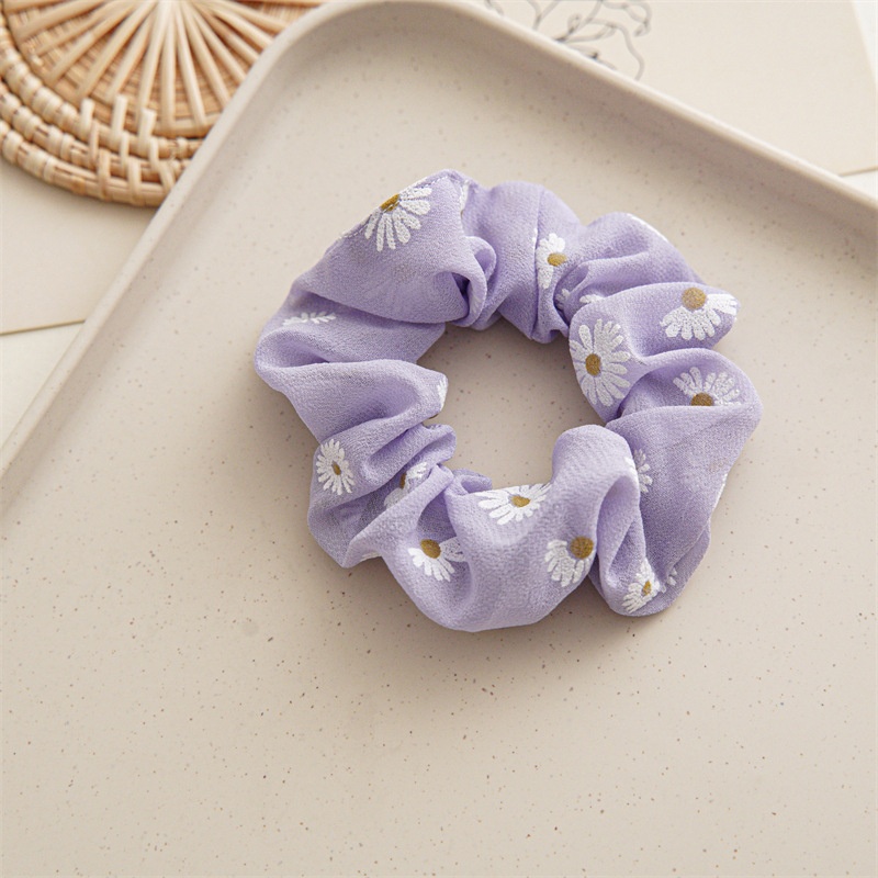 Women's Summer Holiday Fabric Scrunchie Hair Tie Daisy Floral