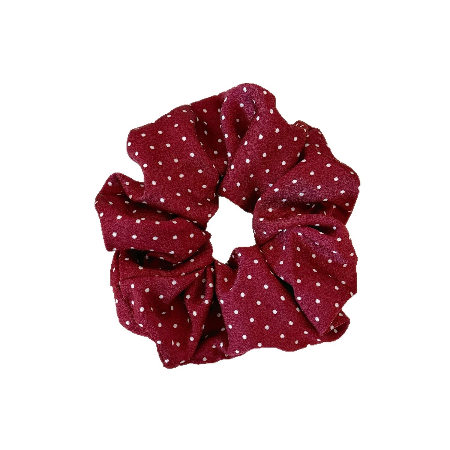 Women's Versatile Fabric Low Ponytail Elastic Hair Ties Red Polka Dot