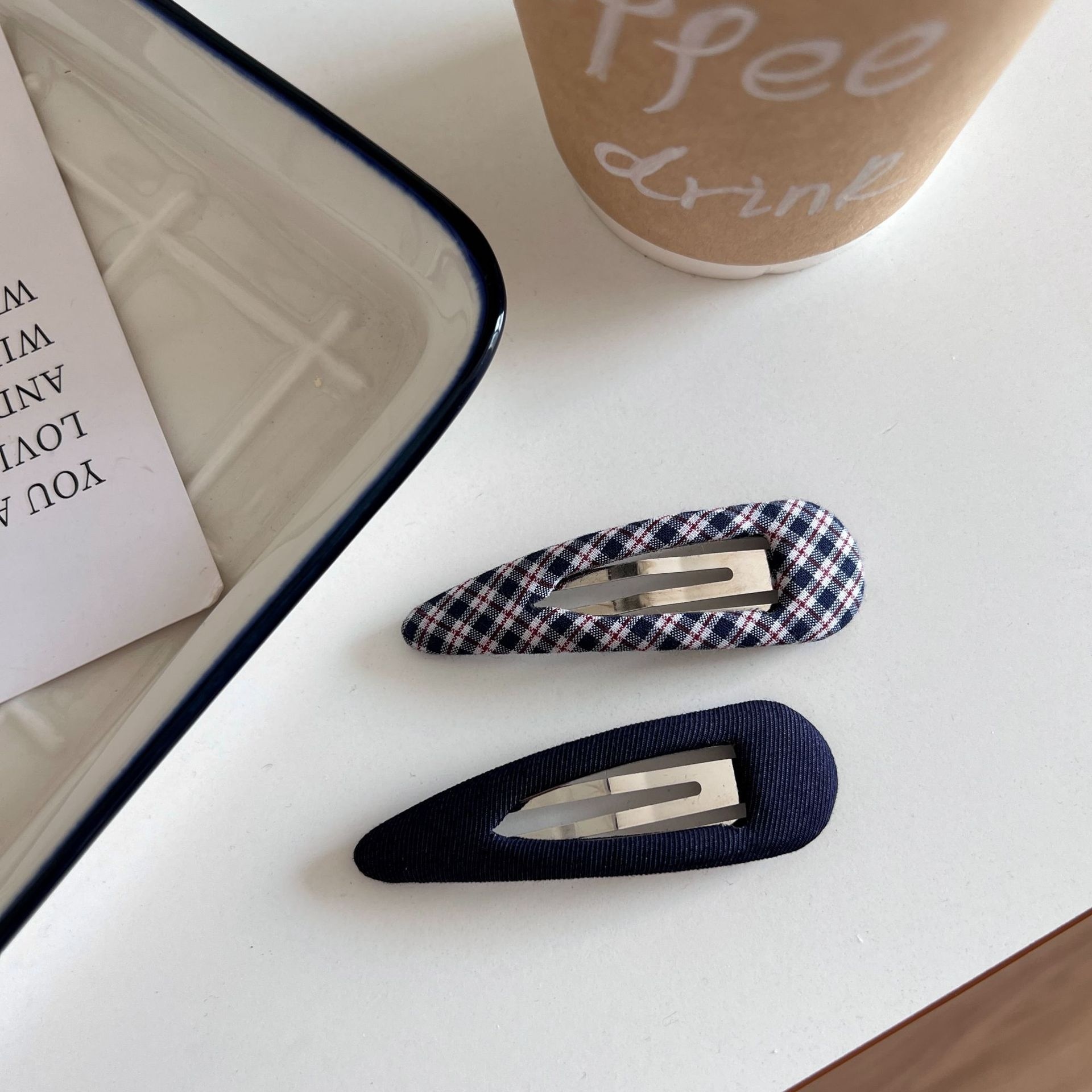 Women's Elegant Cloth Bow Hair Tie For Daily Wear Color Block Plaid