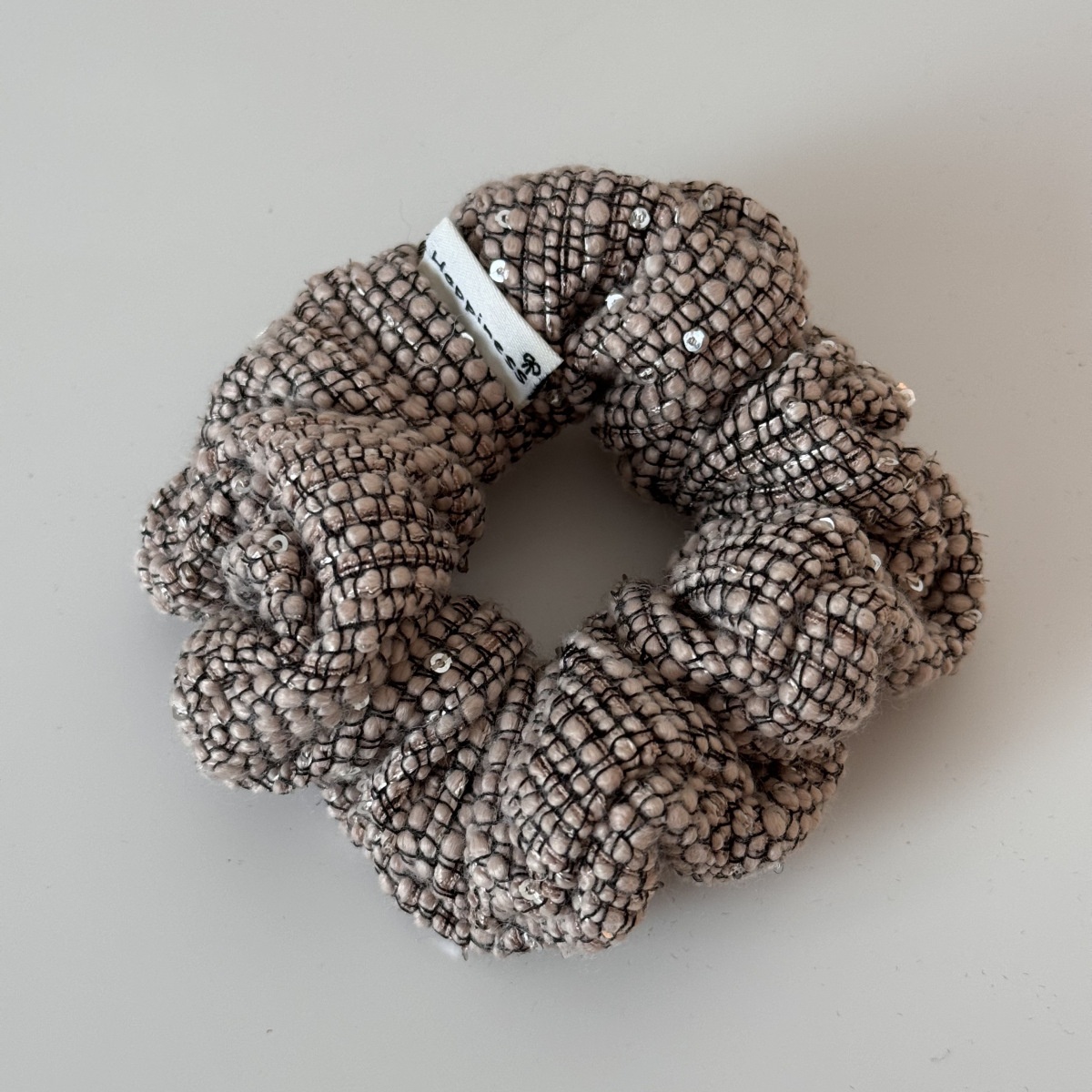 Women's Thick Tweed High Ponytail Hair Ties Autumn Winter Plaid