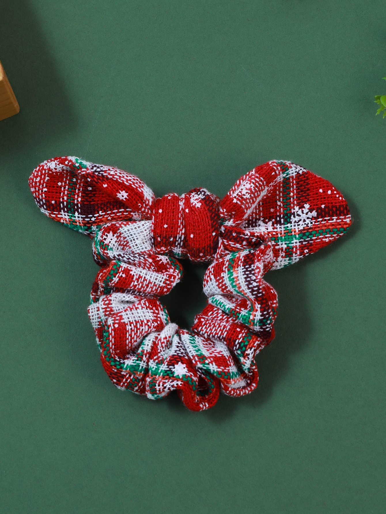 Women's Holiday Cotton Rabbit Ear Hair Ties Retro Floral Color Block