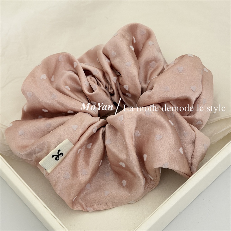 Women's Soft Flocking Heart Shaped Hair Tie For All Seasons Pink