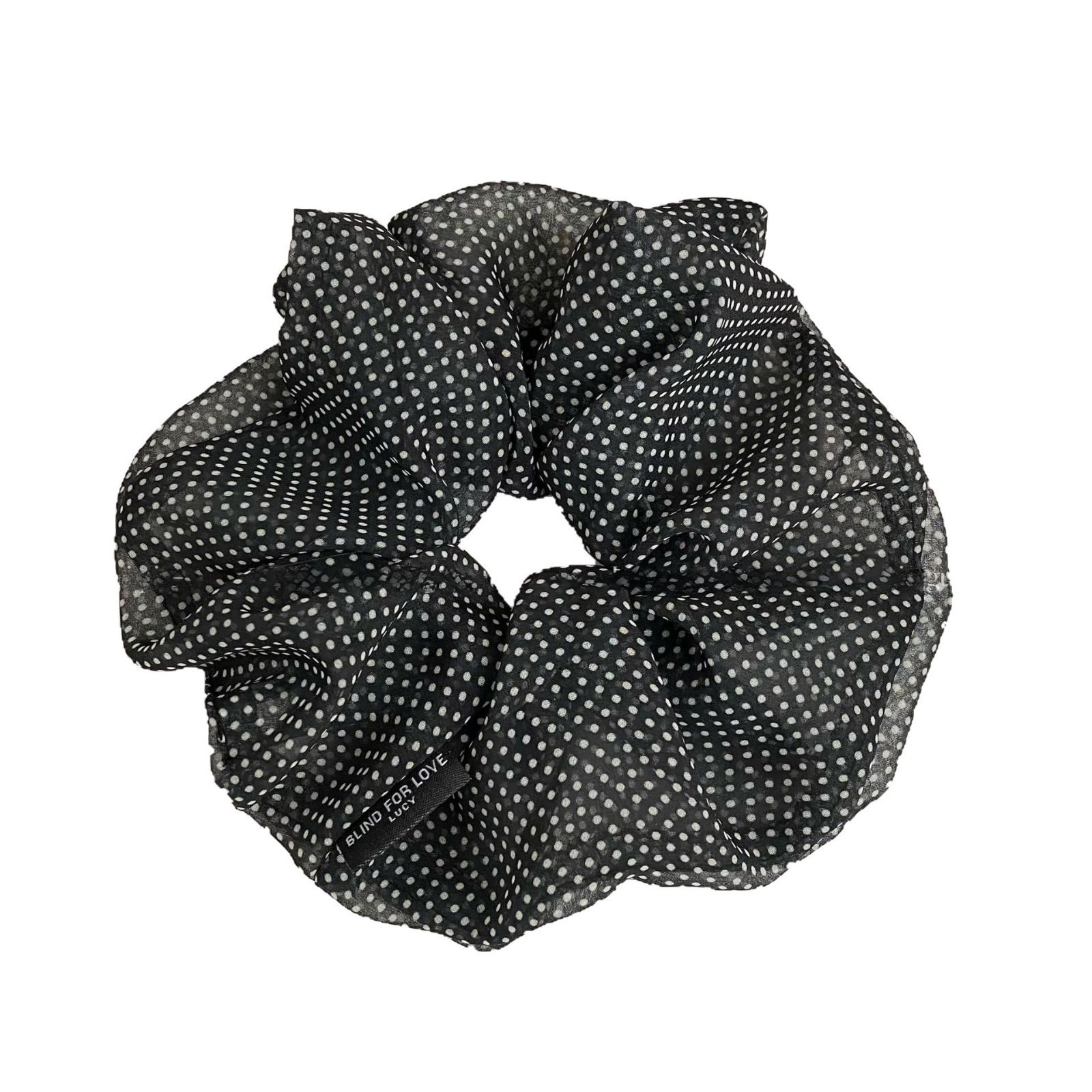 Women's Polka Dot Gauze Hair Tie, Elegant Spring Summer Styling Accessory