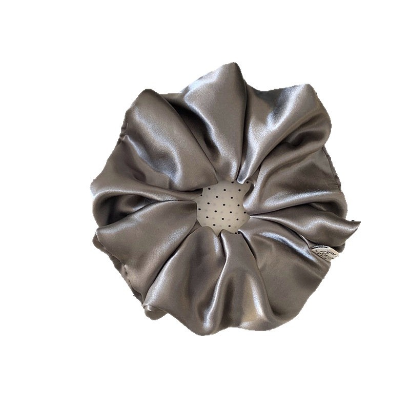 Women Irregular Satin Hair Tie Elegant Spring Hair Accessory Black