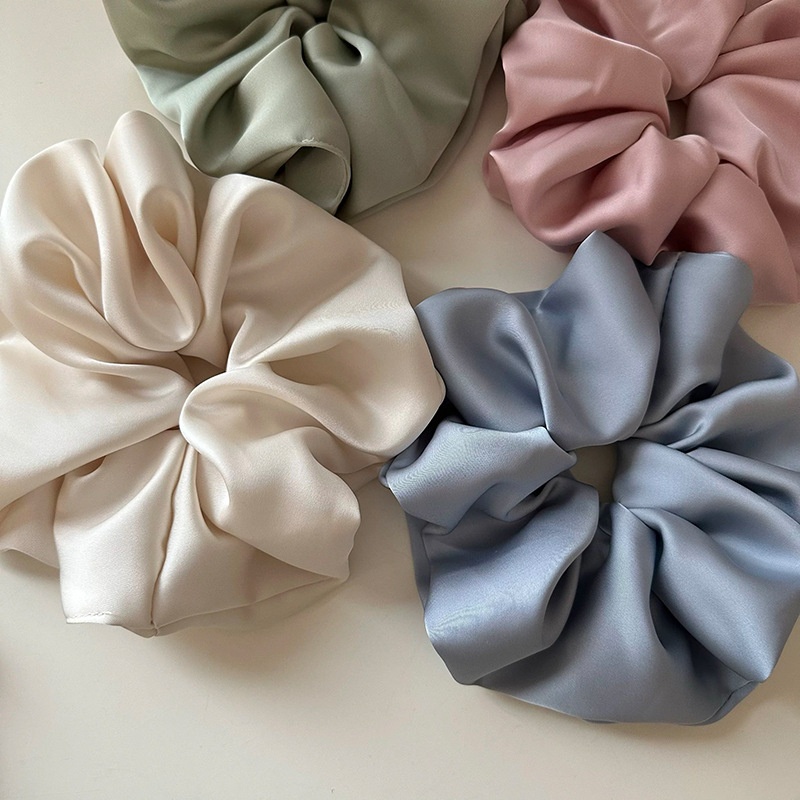 Women's Elegant Satin Banquet Hair Tie Scrunchie Solid Color