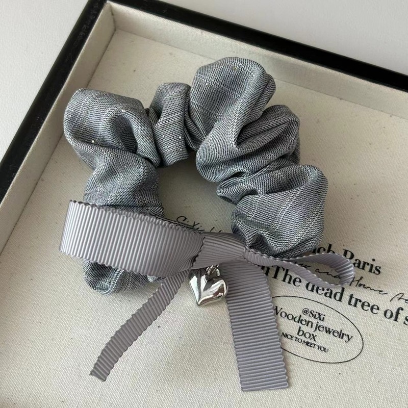 Women's Retro Cloth Bowknot Hair Tie For Elegant Styling Khaki Striped
