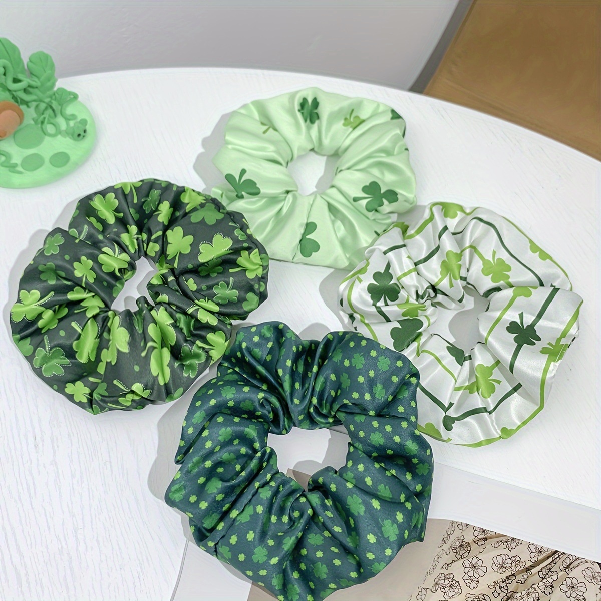 Women's Daily Festival Simple Cloth Hair Tie Shamrock Pattern