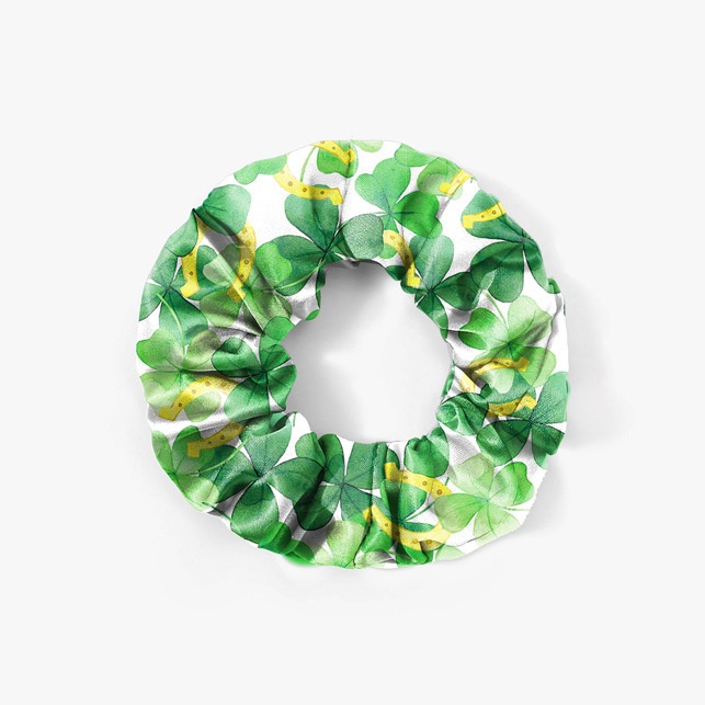 Women's St. Patrick's Elastic Cloth Headband Green Shamrock Print