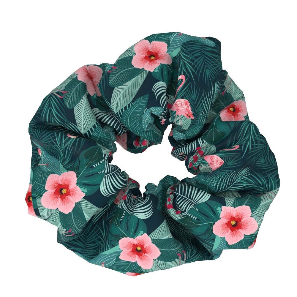 Women's Elegant Flamingo Fabric Hair Bands Sweet Versatile Cloth Scrunchies