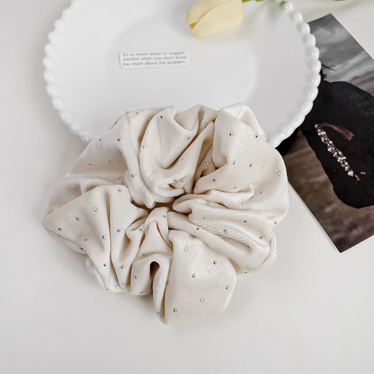 Women's Satin Elastic Hair Ties All Season Office Accessories Circle Pattern