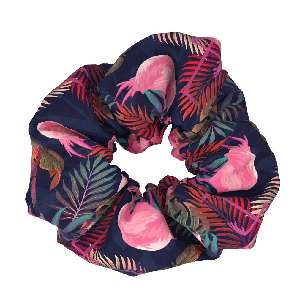 Women's Elegant Flamingo Fabric Hair Bands Sweet Versatile Cloth Scrunchies