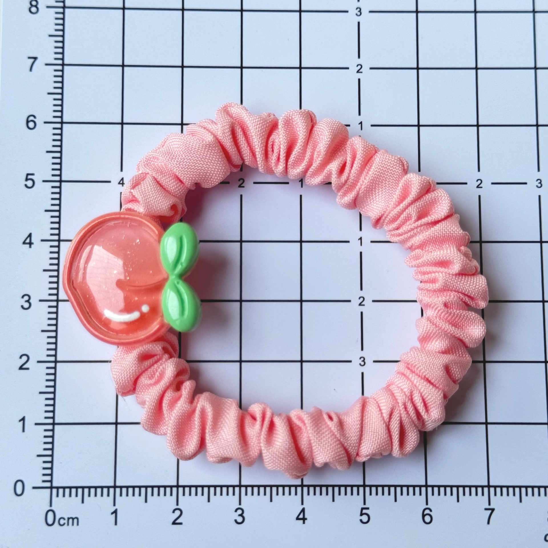 Girls High Elastic Resin Scrunchie Hair Tie Transparent Rose Red Fruit