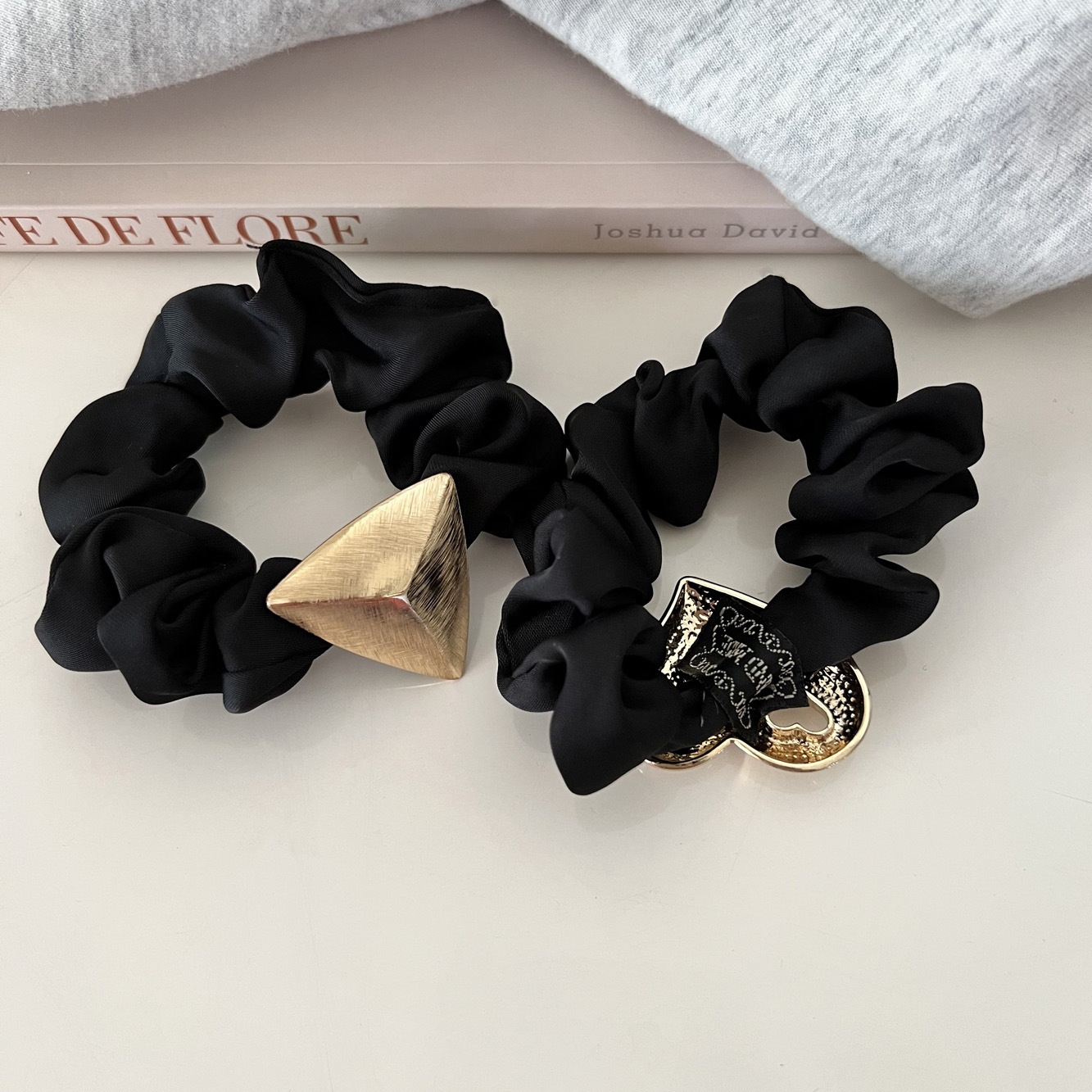 Women Metal Headband French Style Brushed Alloy Gold Heart Geometric