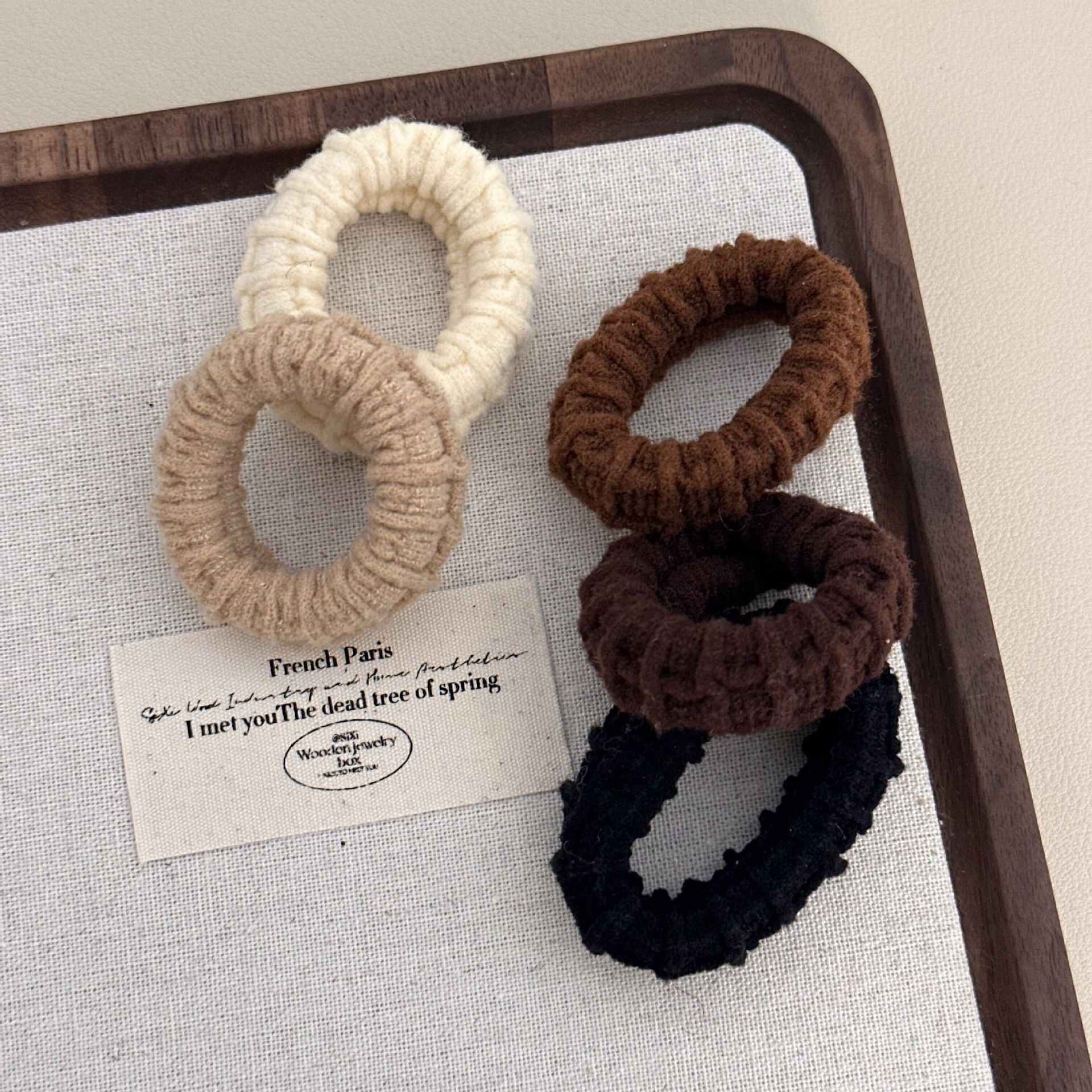 Women's Elegant Durable Polyester Hair Tie, Simple Solid Black for Everyday Use