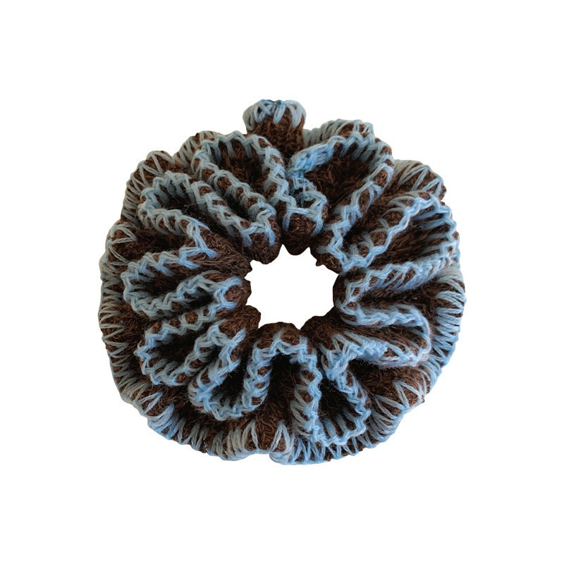 Women's Retro Knitted Winter Bun Hairband Coffee Blue Mixed Color