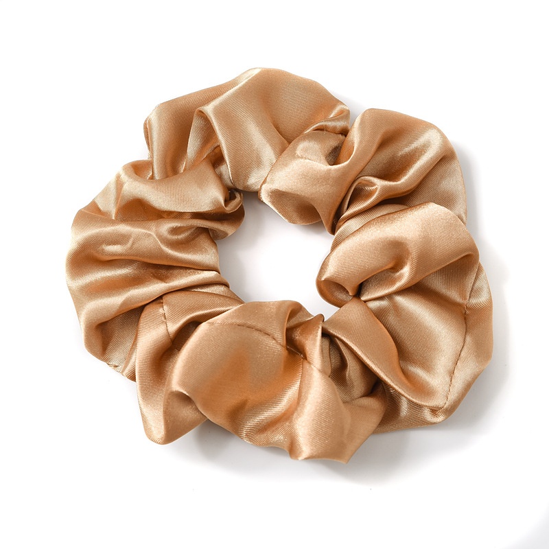 Women's Fashion Handmade Satin Scrunchie Hair Tie for Daily Wear Solid Color