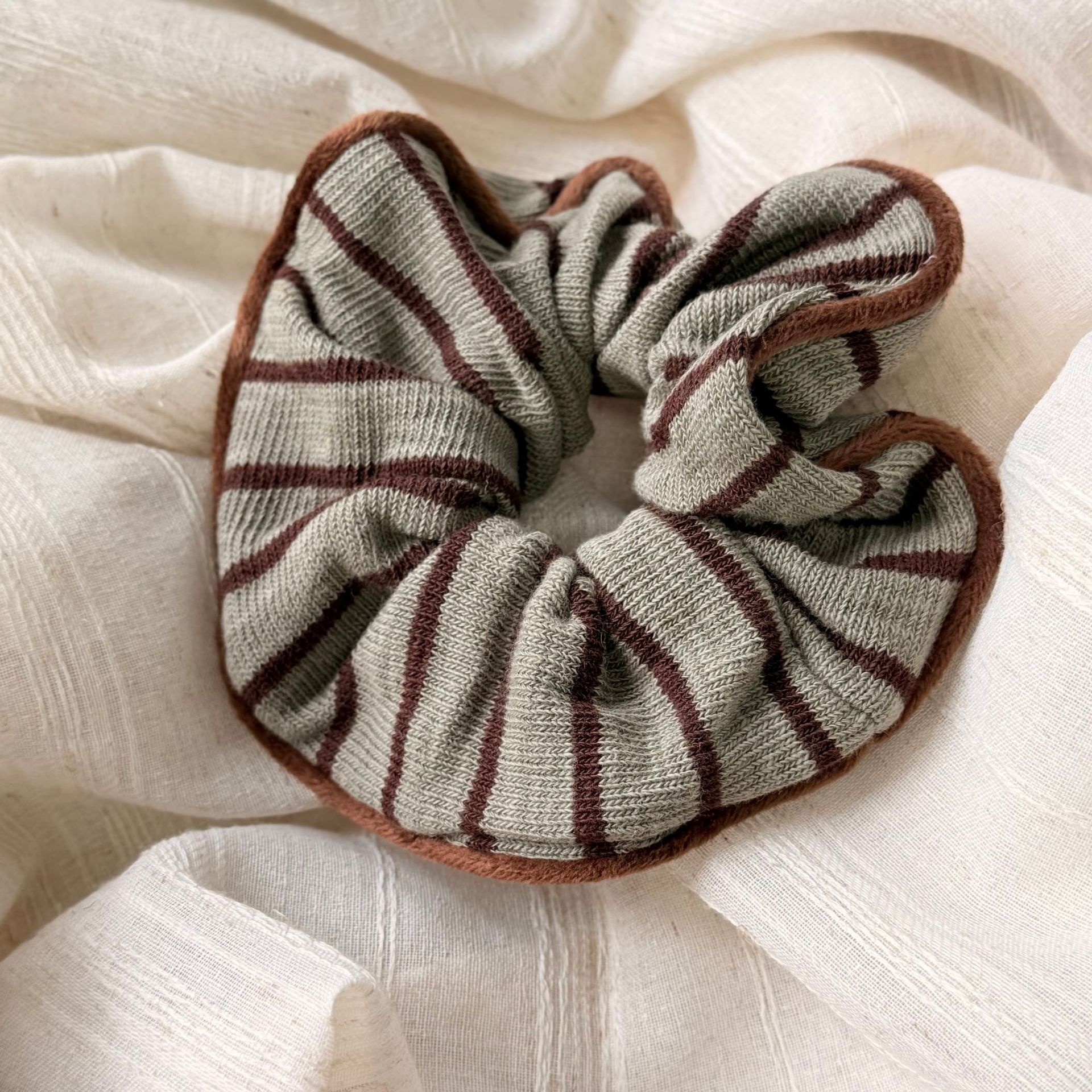 Women's Elastic Knitted Cloth Ponytail Hair Bands Vintage Patchwork Leopard