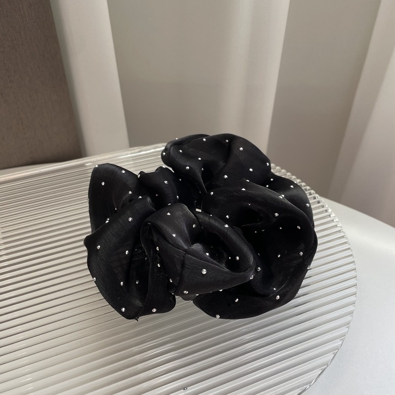 Women's Daily Handmade Rhinestone Satin Scrunchie Hair Tie Solid Color