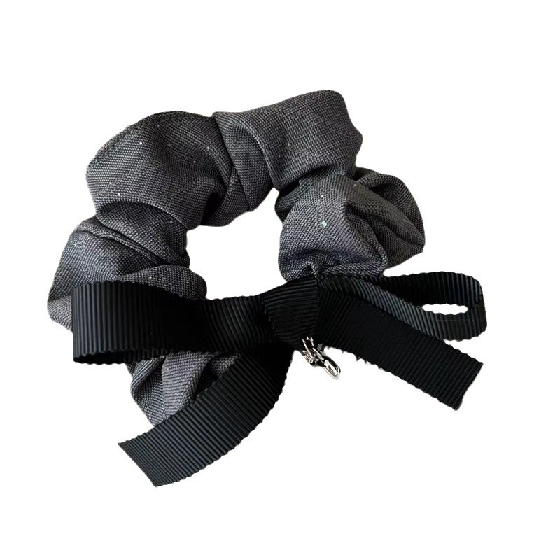 Women's Retro Cloth Bowknot Hair Tie For Elegant Styling Khaki Striped