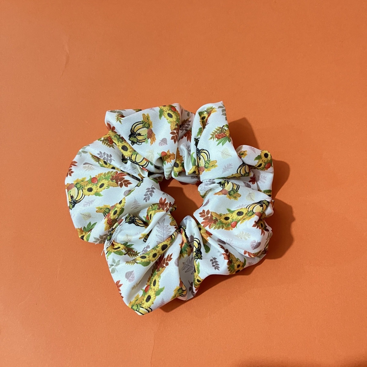 Women Versatile Fabric Hair Ties Assorted Turkey Pumpkin Patterns