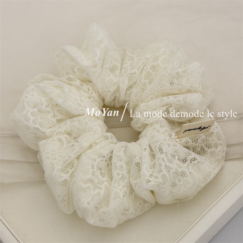 Women's Delicate Lace Floral Hair Tie For Elegant Styling White