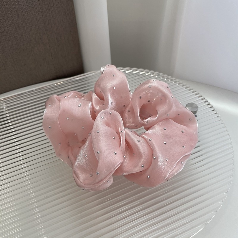 Women's Daily Handmade Rhinestone Satin Scrunchie Hair Tie Solid Color