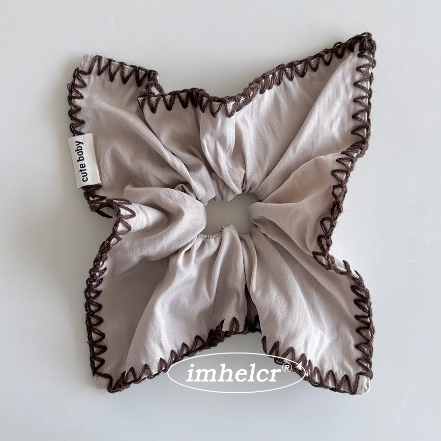 Women's Daily Retro Wool Yarn Floral Cloth Hair Tie Beige & Grey