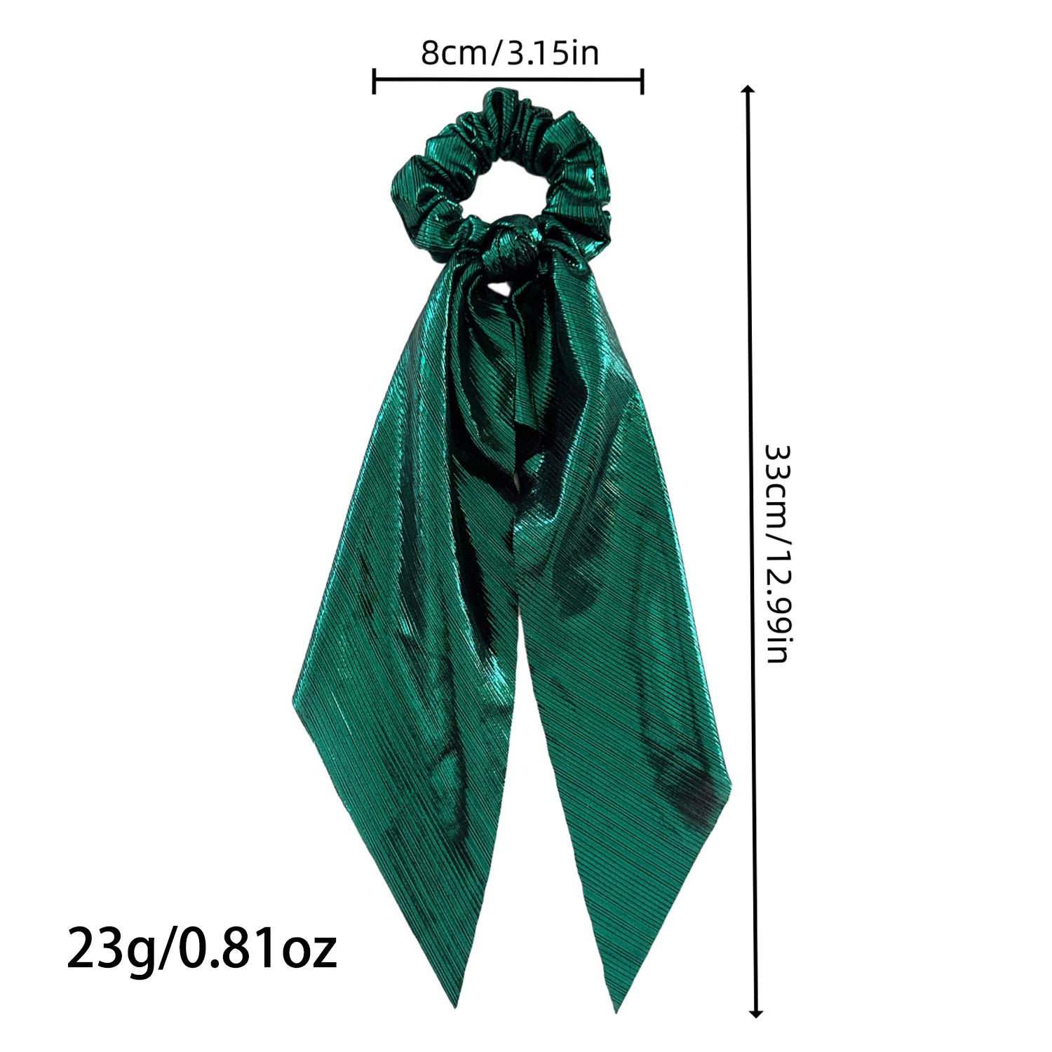 Female Christmas Long Sash Bowknot Hair Tie Shiny Thread Cloth