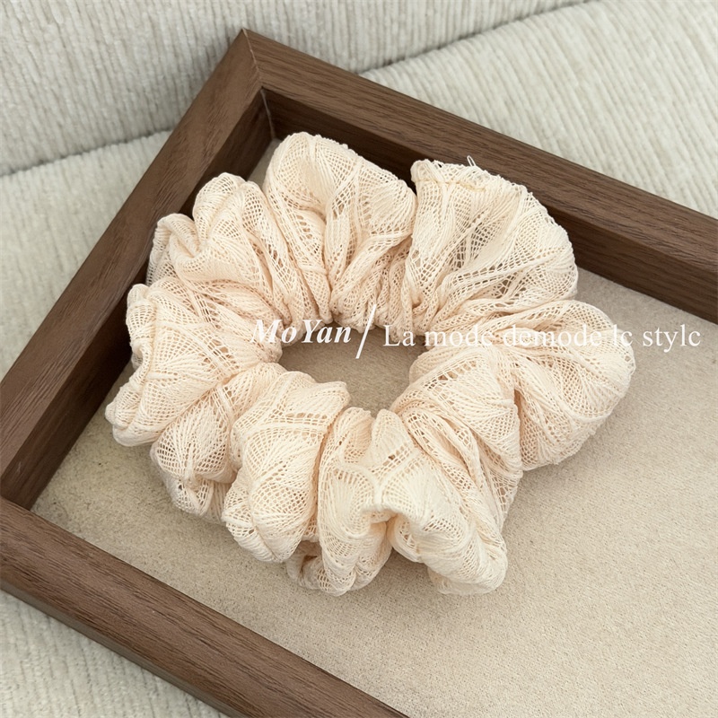 Women's Early Spring Hollow Lace Hairband, Elegant Ponytail Scrunchie Tie