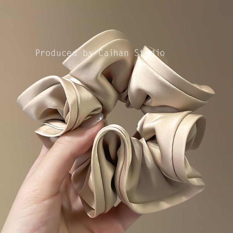 Women's Spring High-End Silky Pleated Pearl Streamer Large Hair Ring