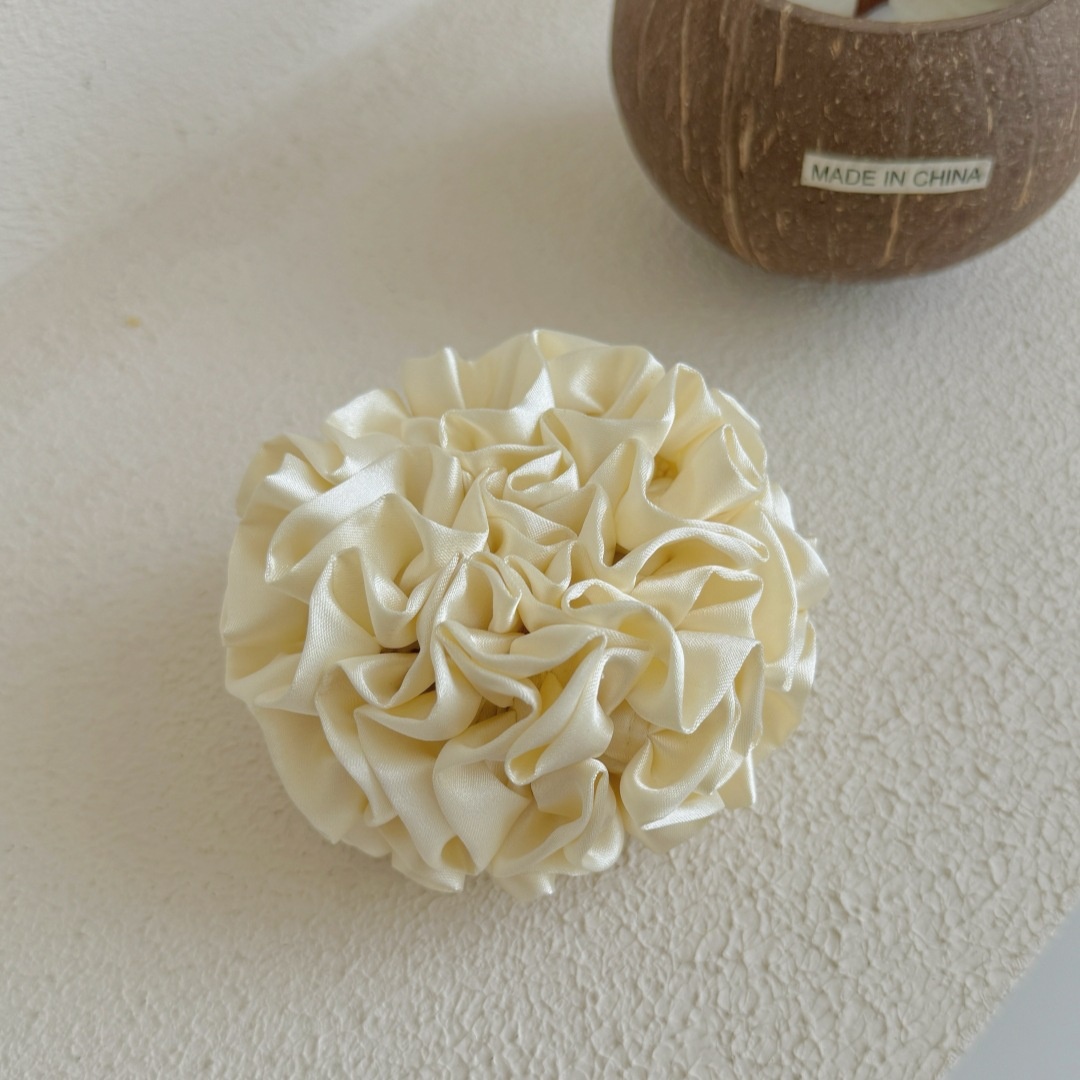 Women's Spring French Style Cloth Hair Tie Red Flower Pattern