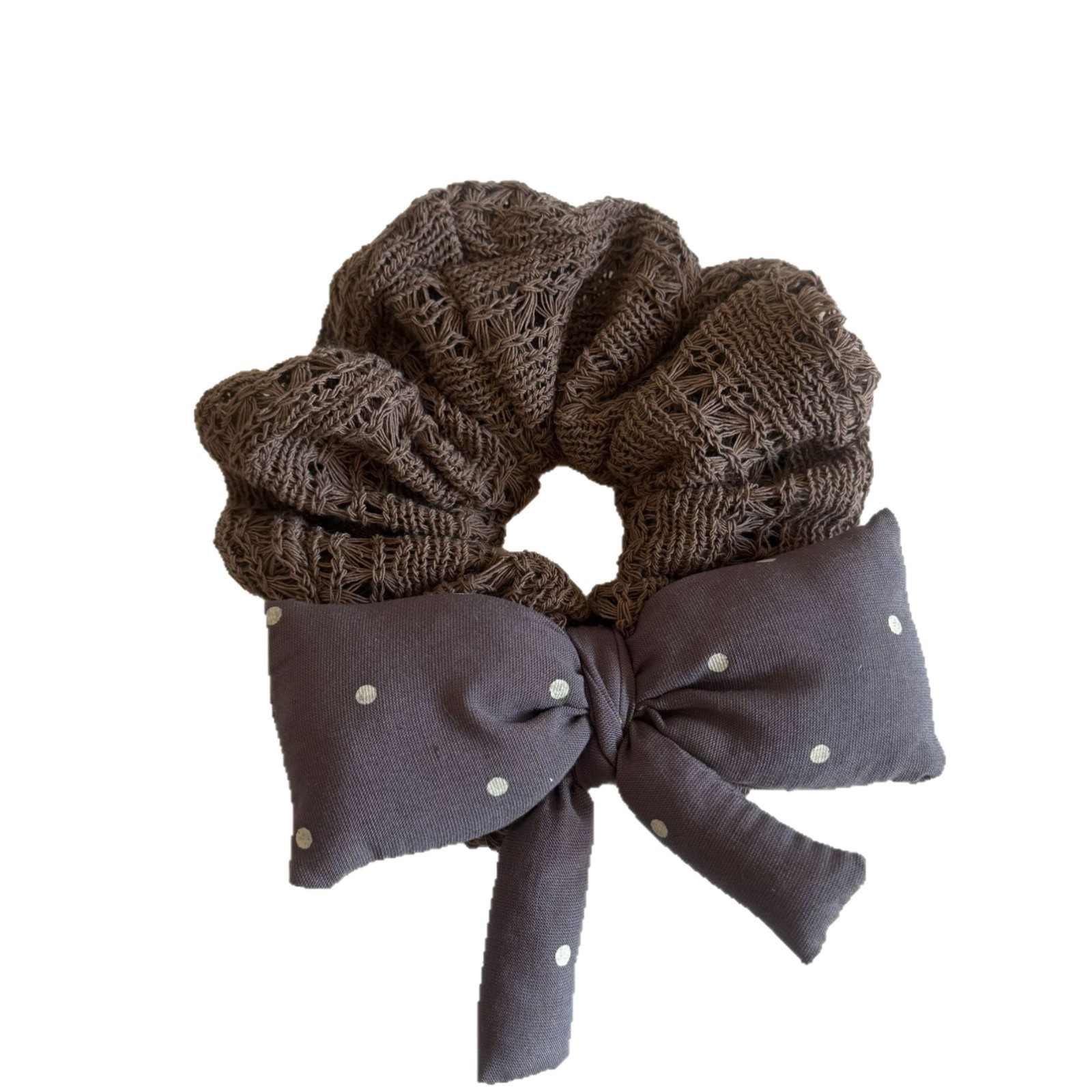 Women's Vintage Knitted Cloth Elastic Hair Tie Scrunchie Bow Knot