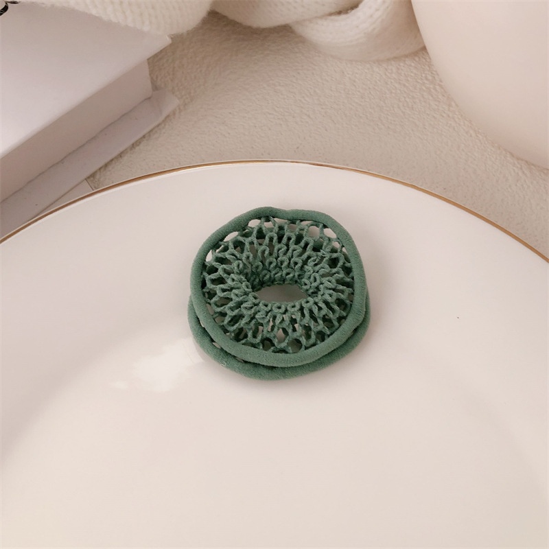 Women's Durable Polyester Hair Tie For Daily Styling Yellow Grid Pattern