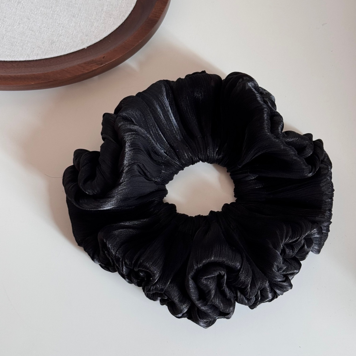 Women's French Style Winter Cloth Floral Hair Tie Accessory Solid White