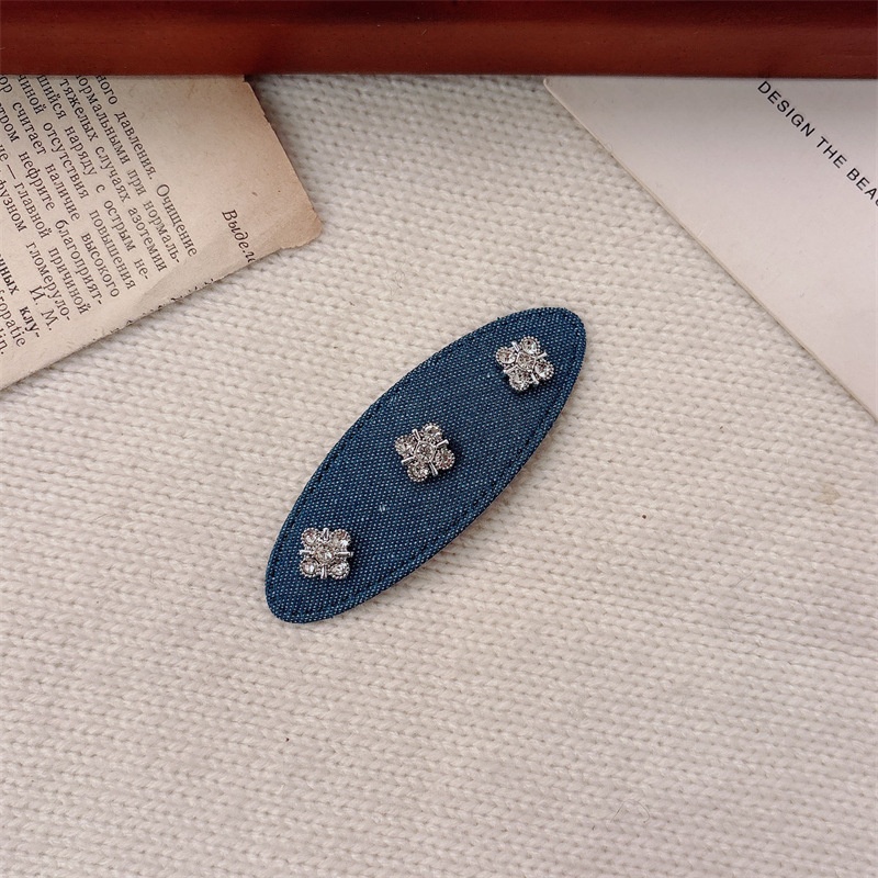 Women's Rhinestone BB Clip Elastic Cloth Hairband Winter Snowflake