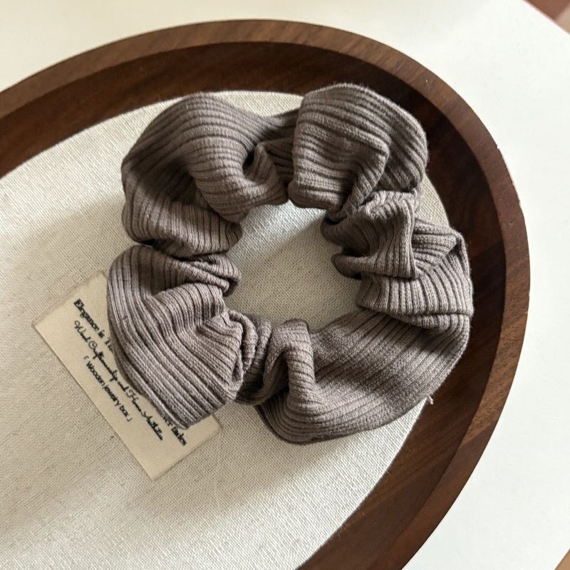 Women's Comfortable Cloth Hair Tie For Daily Wear Beige Striped
