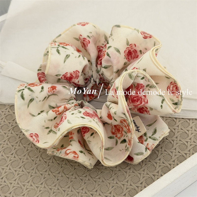 Women's Spring Rose Flower Four-Layer Overlock Fabric Hairband