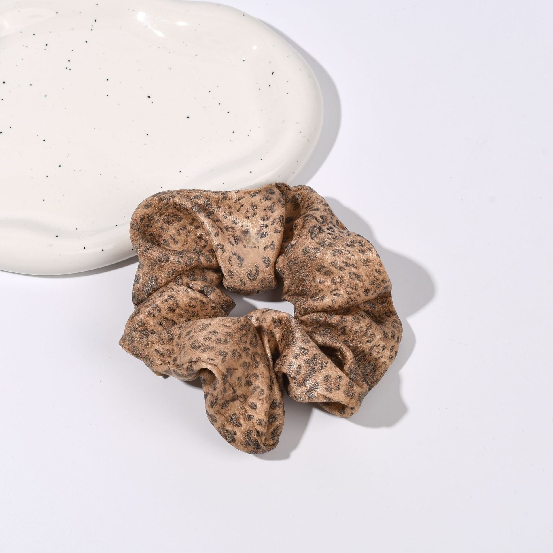 Women's Autumn Plaid Leopard Snake Print High Elasticity Cloth Hair Scrunchie