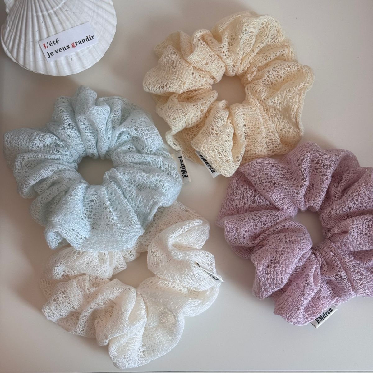 Women's Elegant Winter Cloth Hair Tie Accessories White Lace Pattern