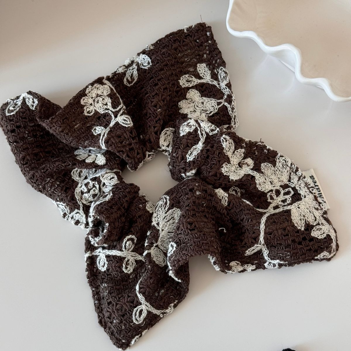 Women's Retro Knitted Flower Vine Hair Ties Cloth Headbands for Bun Styling