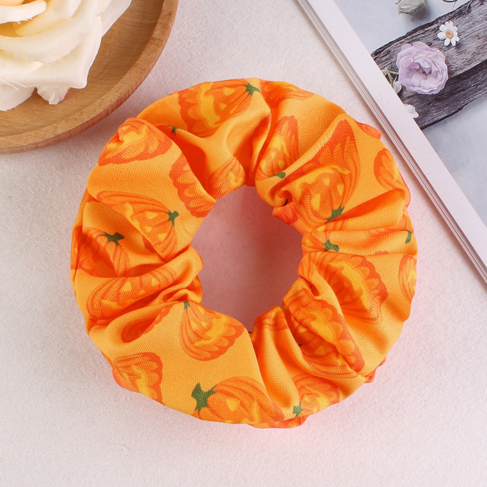 Women's Halloween Party Fabric Hair Scrunchies Colorful Skull Pattern