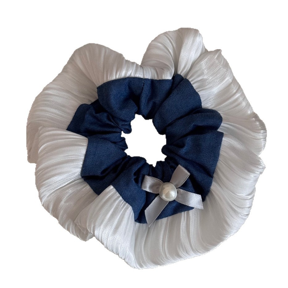 Women's Spring Casual Hair Tie Scrunchie Accessories Denim Bowknot