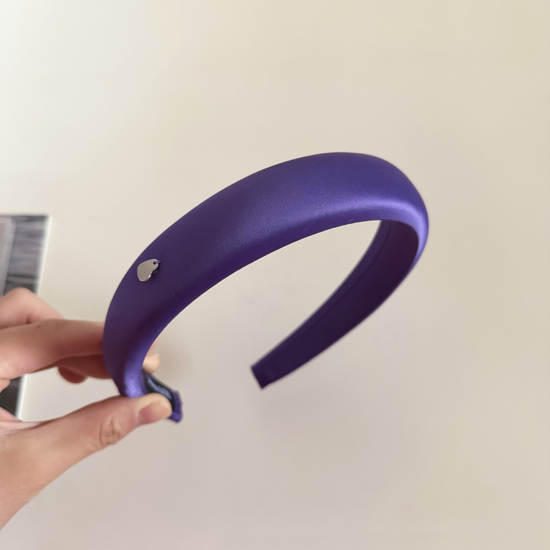 Women's Elegant Purple Heart Satin Hair Band - Simple Everyday Hair Tie