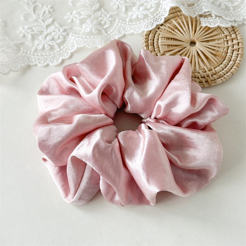 Women's Large Satin Elastic French Hair Tie Simple Solid Colors