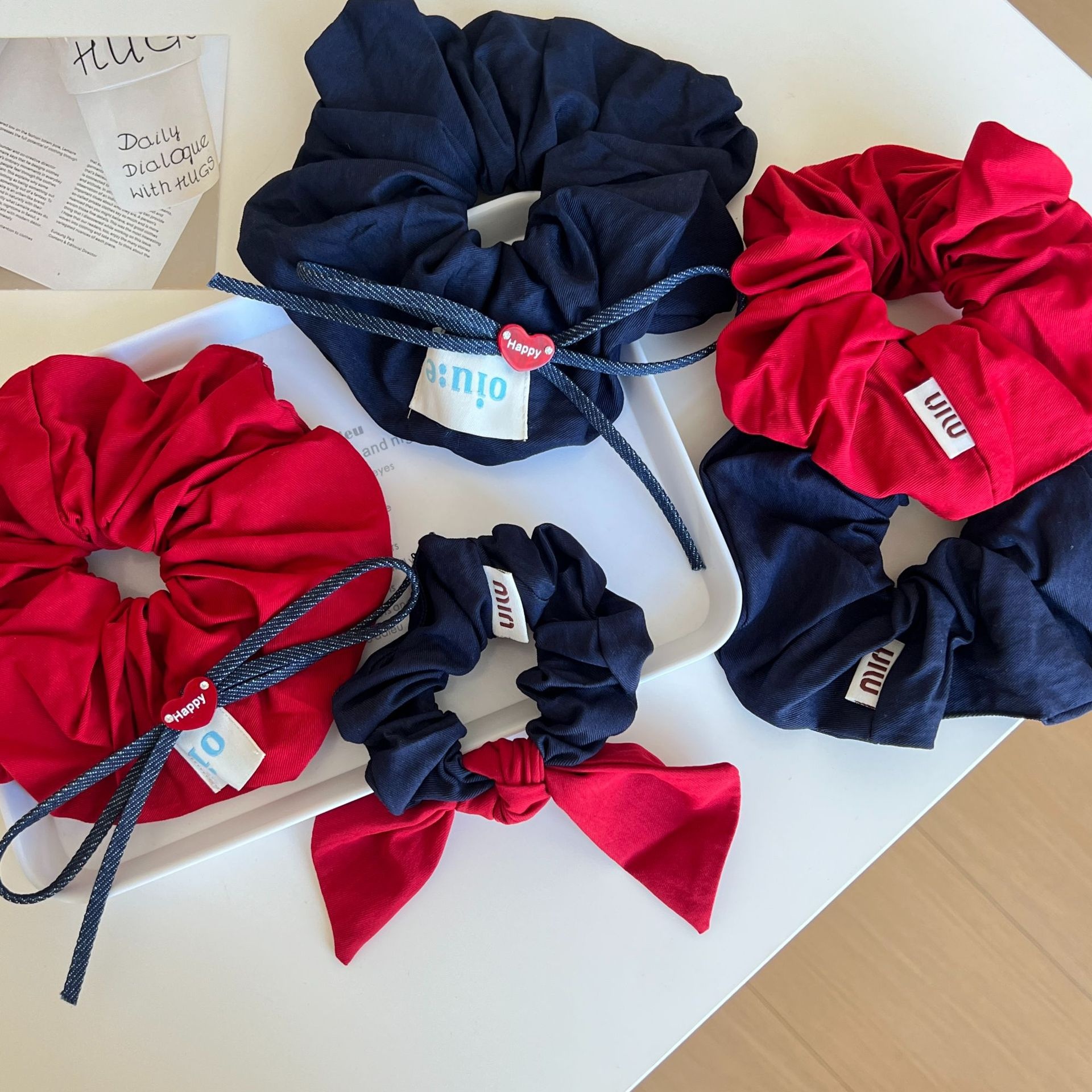 Women's Daily Commute Bowknot Cloth Hair Band Navy Blue Solid Color