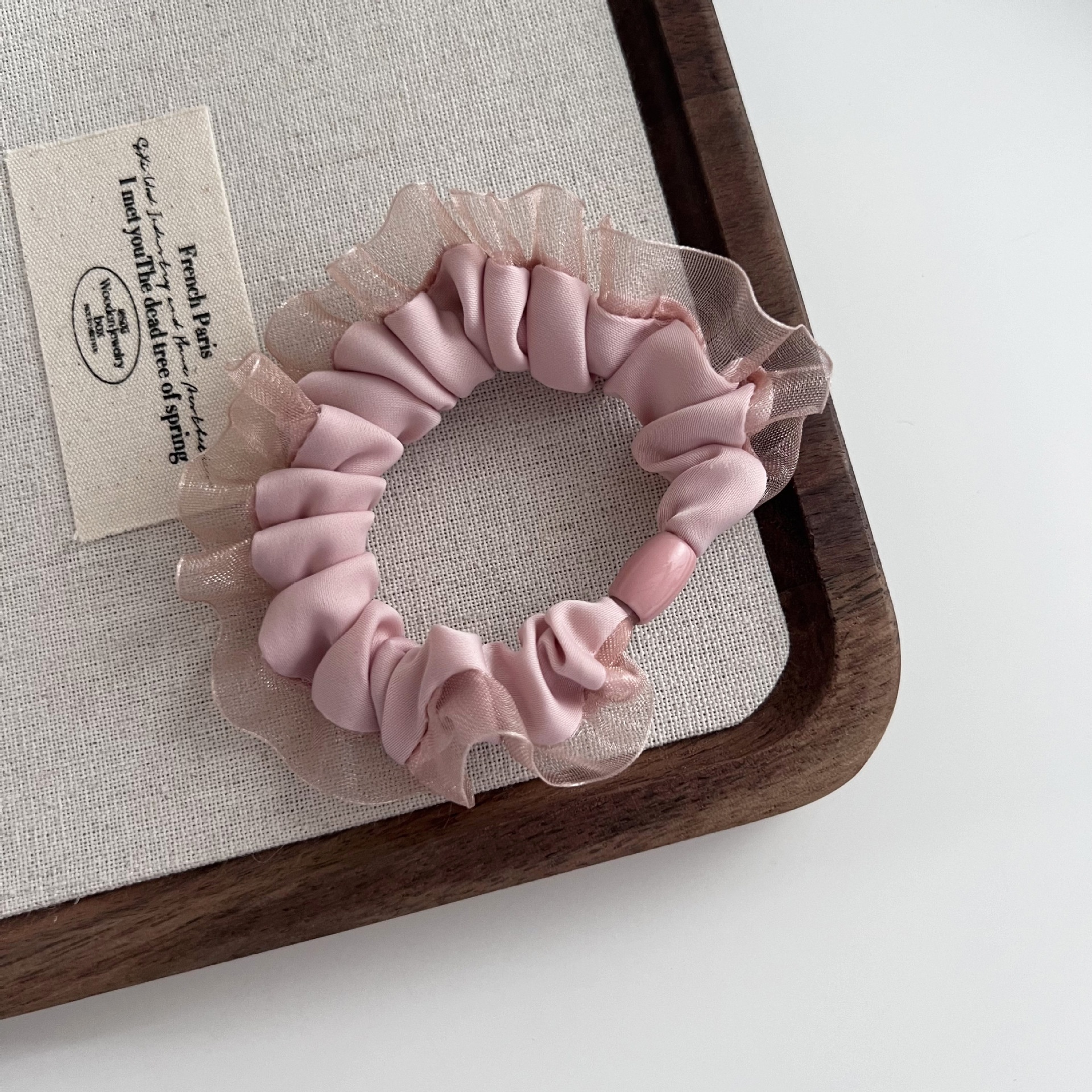 Women's High Elastic Mesh Hairband Low Ponytail Fixer Beige Pink Black